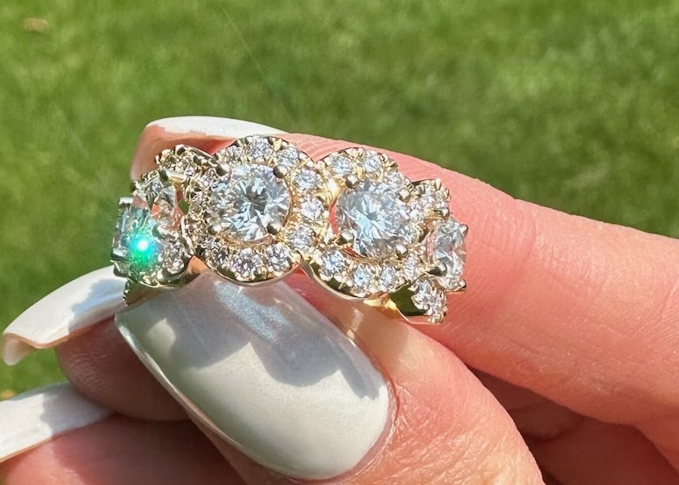 Diamond band photographed outdoors